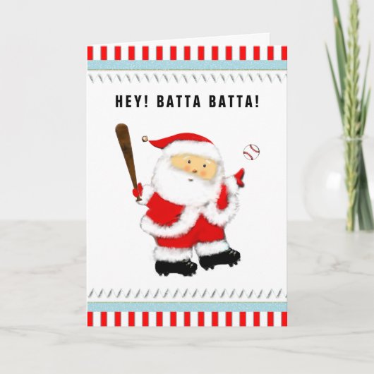 Kerstkaart met honkbal kerstgroet feestdagen kaart (Voorkant)