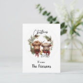 Kerstkaart met Hooglanders (Staand voorkant)