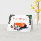 Kerstkaart met Hot Rod Kaart (Gele Bloem)