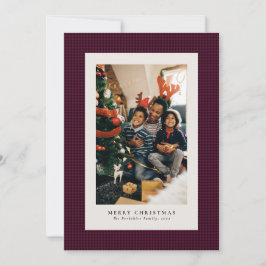 Kerstkaart met houndstooth-vakantiefoto
