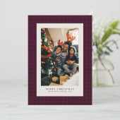 Kerstkaart met houndstooth-vakantiefoto (Staand voorkant)