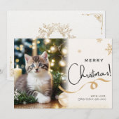 Kerstkaart met huisdier kat (Voorkant / Achterkant)