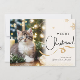 Kerstkaart met huisdier kat