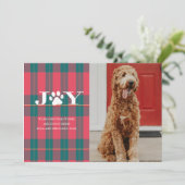 Kerstkaart met huisdierenfoto's vol JOY Kaart (Staand voorkant)