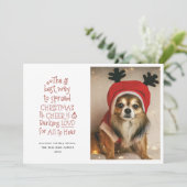 Kerstkaart met huisdierfoto (Staand voorkant)