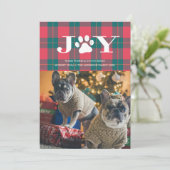 Kerstkaart met huisdierfoto JOY Filled Paws Kaart (Staand voorkant)