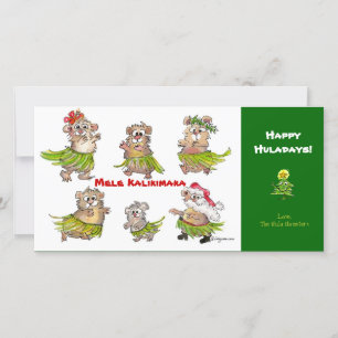 Kerstkaart met Hula Hamsters 'Mele Kalikimaka'