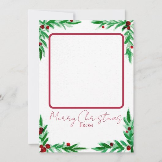 Kerstkaart met Hulst (Voorkant)