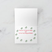 Kerstkaart met hulst en ezel feestdagen kaart (Binnen)