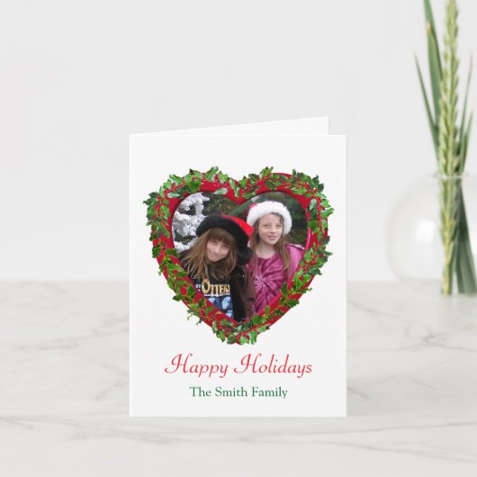 Kerstkaart met Hulst Hart Kaart (Voorkant)