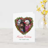 Kerstkaart met Hulst Hart Kaart (Gele Bloem)