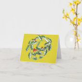 Kerstkaart met hulst kaart (Gele Bloem)