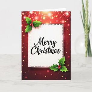 Kerstkaart met hulst kaart