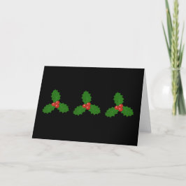 Kerstkaart met Hulstblaadjes Feestdagen Kaart