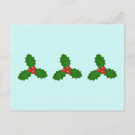 Kerstkaart met Hulstblaadjes Feestdagenkaart