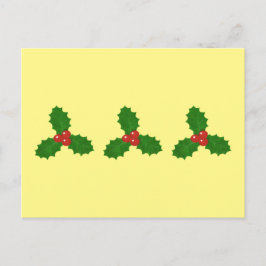 Kerstkaart met Hulstblaadjes Feestdagenkaart