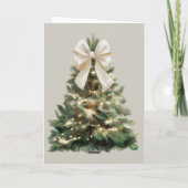 Kerstkaart met Hulstfeestelijke Kerstboom Thema Feestdagen Kaart (Achterkant)