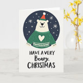 Kerstkaart met ijsbeer kaart (Gele Bloem)