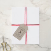 Kerstkaart met illustratie uit Een Kerstlied van D Cadeaulabel (Met Touw)