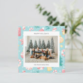 Kerstkaart met Illustraties in Pastelkleur (Staand voorkant)