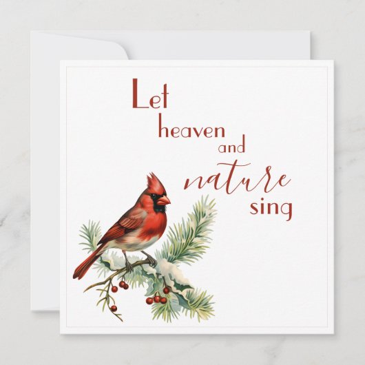 Kerstkaart met inspirerende kardinaal voor de fees (Voorkant)