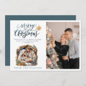 Kerstkaart met Jezus in de kribbe Kerstkaart (Voorkant / Achterkant)