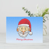 Kerstkaart met Jingle Bells en Kerstman (Staand voorkant)