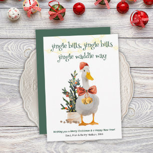 Kerstkaart met Jingle Waddle Way Grappige Eend