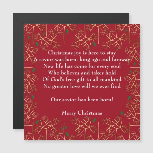 kerstkaart met joy Magnet (Voorkant / Achterkant)