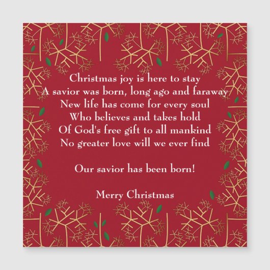 kerstkaart met joy Magnet (Voorkant)