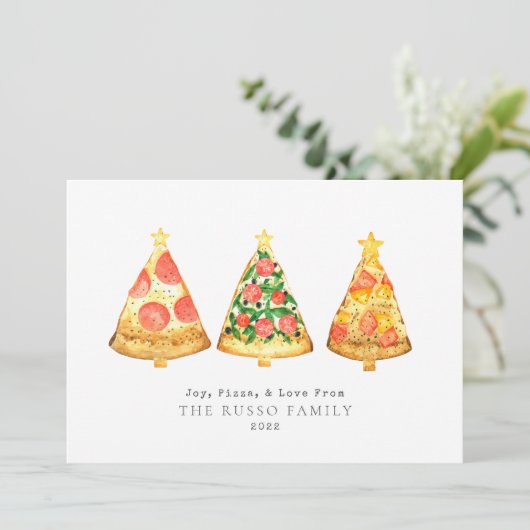 Kerstkaart met Joy Pizza's Love Christmas (Staand voorkant)