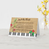 Kerstkaart met 'Joy To the World' Kaart (Gele Bloem)