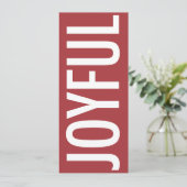 KERSTKAART met 'JOYFUL', grote maat, gepersonalise (Staand voorkant)