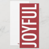 KERSTKAART met 'JOYFUL', grote maat, gepersonalise (Voorkant / Achterkant)