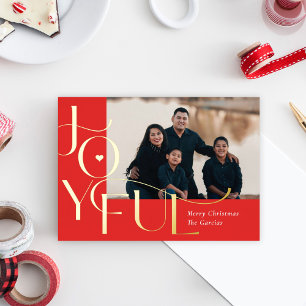Kerstkaart met joyful Life Folie Holiday Card Folie Feestdagenkaart