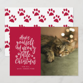 Kerstkaart met Kabouter Kerstmis Rood Nieuwjaars F (Voorkant / Achterkant)