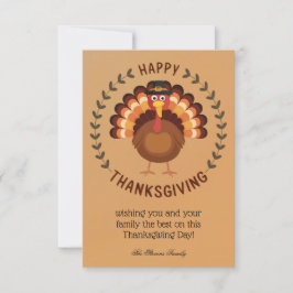 Kerstkaart met kalkoen voor Thanksgiving Kaart