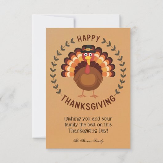 Kerstkaart met kalkoen voor Thanksgiving Kaart (Voorkant)