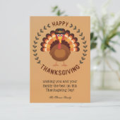 Kerstkaart met kalkoen voor Thanksgiving Kaart (Staand voorkant)