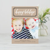 Kerstkaart met kalligrafie en kraft foto (Staand voorkant)