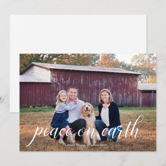 Kerstkaart met kalligrafie en vredesboodschap (Voorkant / Achterkant)