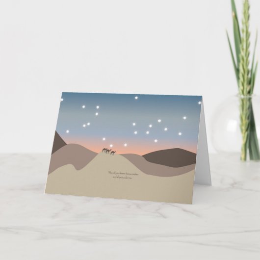 Kerstkaart met Kamelen Feestdagen Kaart (Voorkant)