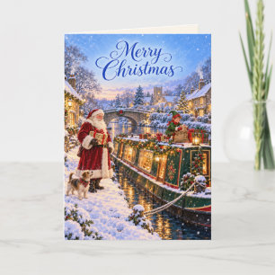 Kerstkaart met Kanaalboot van Sinterklaas in Besne Kaart