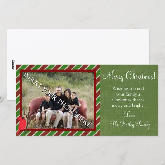 Kerstkaart met kardinaal (Voorkant / Achterkant)