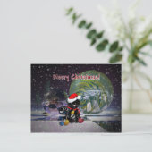 Kerstkaart met kat feestdagenkaart (Staand voorkant)