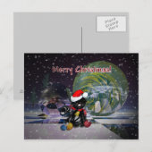 Kerstkaart met kat feestdagenkaart (Voorkant / Achterkant)