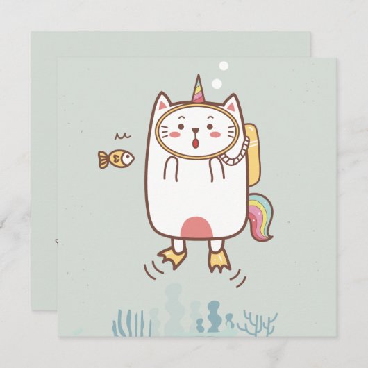 Kerstkaart met katten (Voorkant / Achterkant)