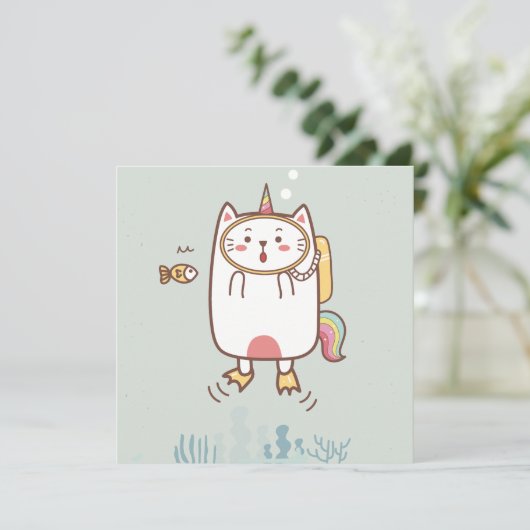 Kerstkaart met katten (Staand voorkant)