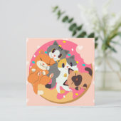 Kerstkaart met katten (Staand voorkant)