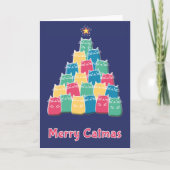 Kerstkaart met Katten Kerstmis Kaart (Voorkant)